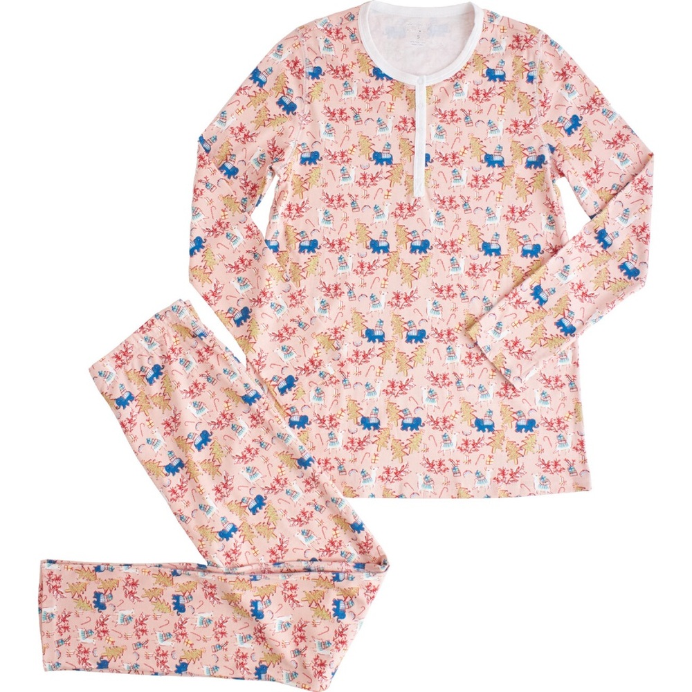 Roller Rabbit X Maisonette Women's Holiday Prancing Deer Christmas Pajamas XS